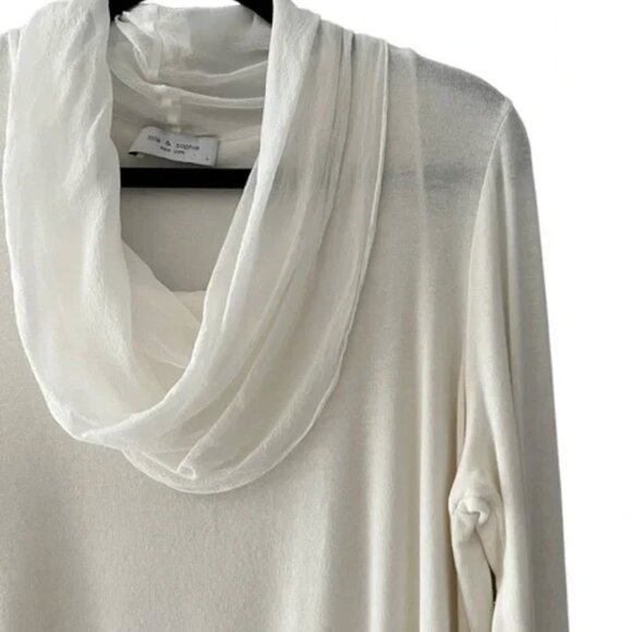 Lola & Sophie Silk Blend off white  Cowl Neck Pullover Sweater - Picture 5 of 6